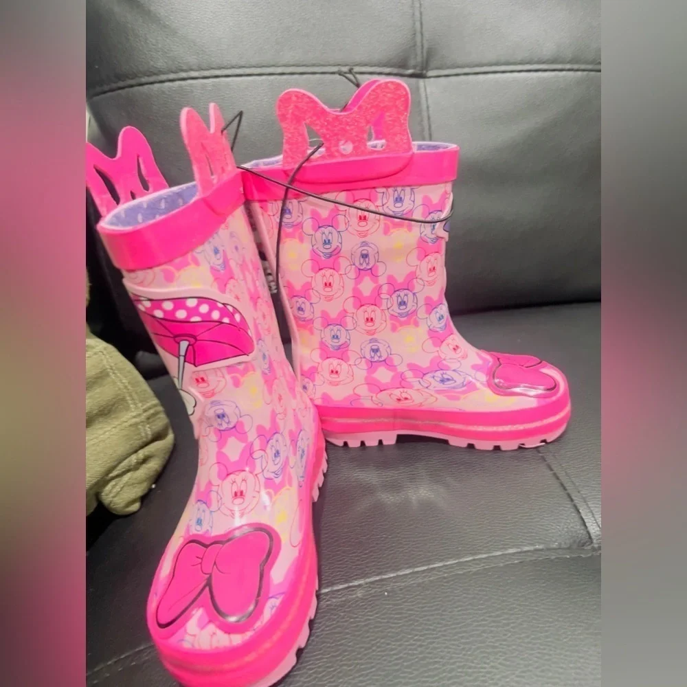 Minnie Mouse Toddler Girls Rain Boots, Sizes 5/6 NEW
